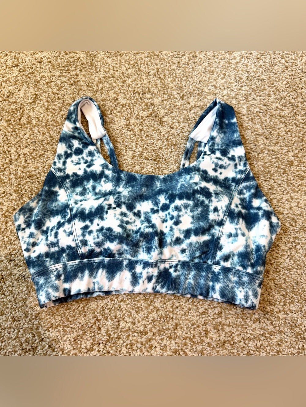 Dip Blue Tie-Dye Padded Sports Bra Size Small